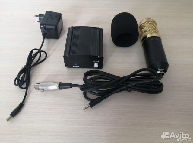 Микрофон bm800 + фантомное питание