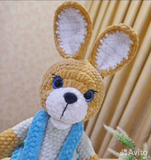 Вязаные игрушки заяц зайка зайчонок