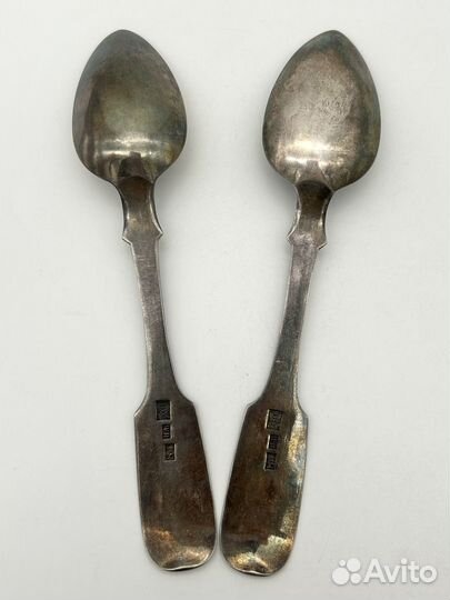 2 чайные ложки, серебро 84 проба, 1859 г. 50,9 г