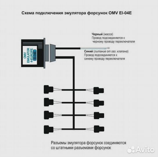 Эмулятор форсунок гбо ваз OMV EI-04E 4 цилиндра