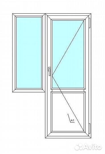 Балконный блок veka WHS60, 2-кам. с/п, 1800x2200