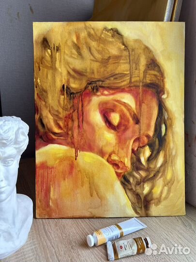 Картина маслом на холсте портрет, 35/45 см