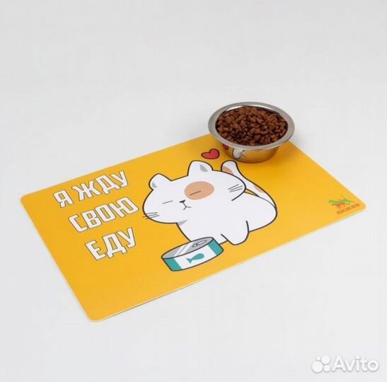 Коврик под миску с нескользящим основанием 43х28см
