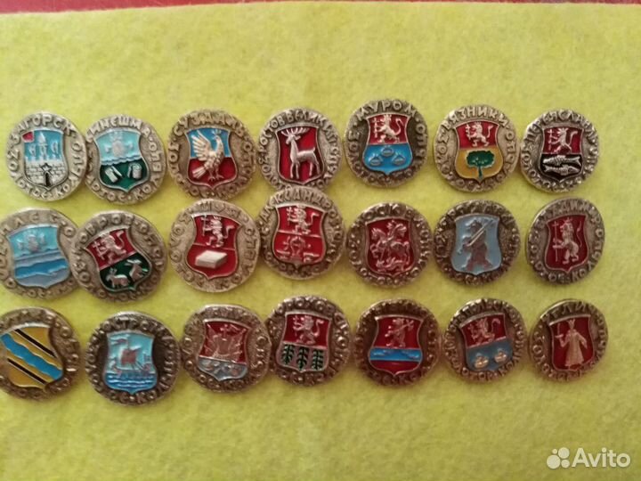Набор значков, золотое кольцо России 21шт