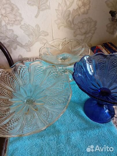 Ваза для фруктов на ножке СССР