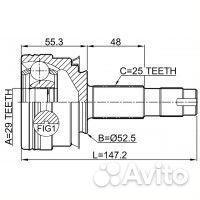 ШРУС наружный 29X52.5X25 chevrolet aveo (T300) 201