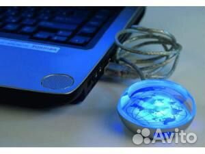 Пластиковый USB-хаб на 3 порта, с подсветкой новый