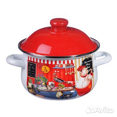 Vetta Повар Кастрюля эмалированная, 24см, 5,0л