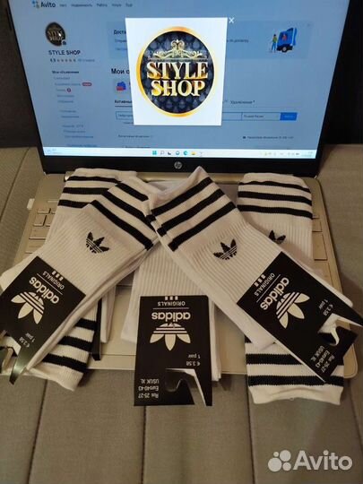 Носки высокие Adidas Original х5 пар