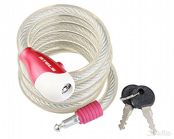 Трос-противоугонка с ключем stels 15х1800 мм 87322