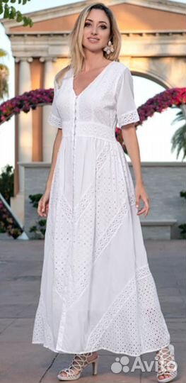 Платье хлопок шитье