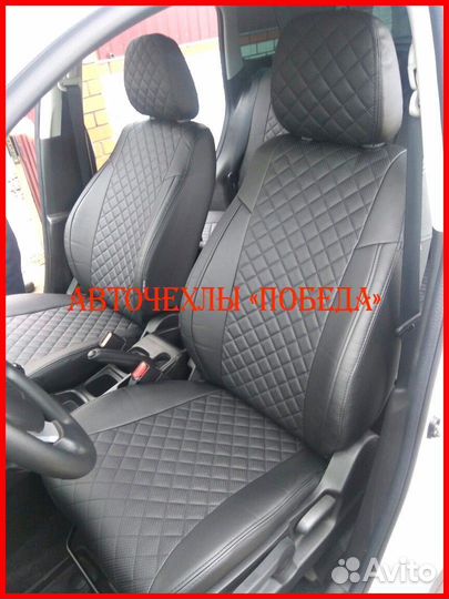 Чехлы Suzuki Vitara из экокожи чёрные Ромб