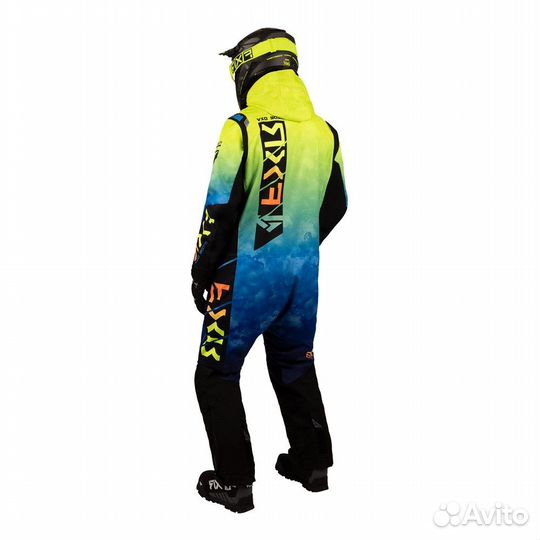 Комбинезон FXR Helium blue-hivis fade inferno