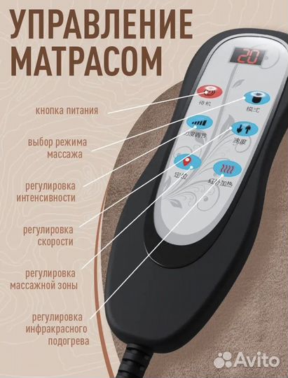 Массажер матрас электрический с подогревом / Новый