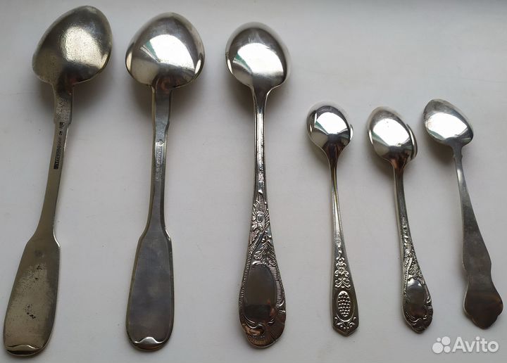 Ложки столовые и чайные. 19-20 века. Мельхиор. Лот