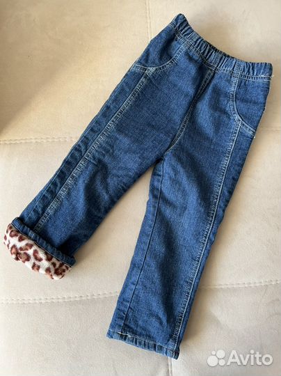 Костюм джинсовый на флисе для девочки, р.92