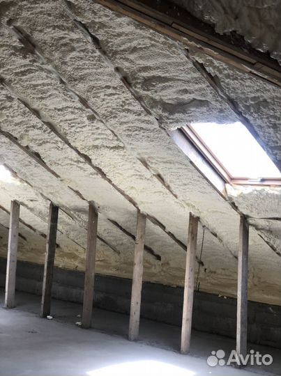 Утепление мансард, крыш, ангара, склада пенополиур