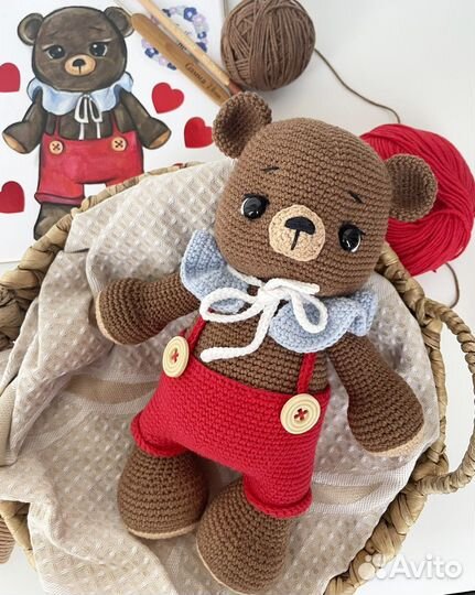 Вязаная игрушка мишка ручная работа