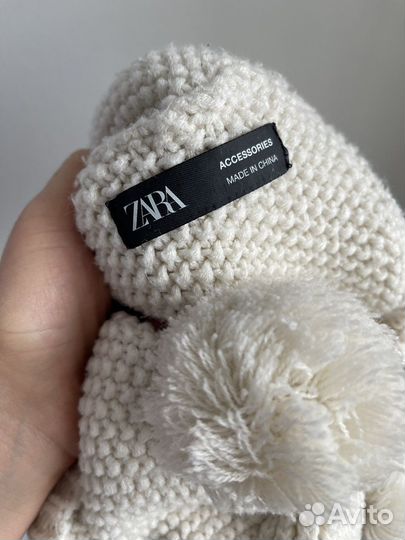 Комплект шапка, шарф, варежки