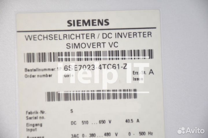 Инвертор Siemens 6SE7023-4TC61-Z