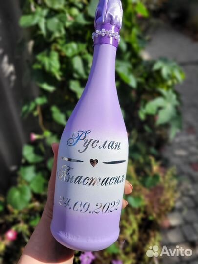 Декор свадебного шампанского