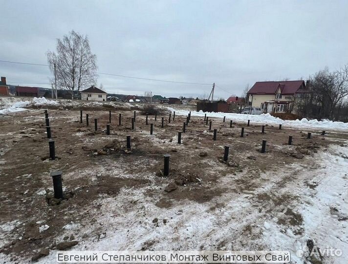Винтовой фундамент установка