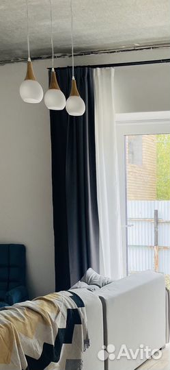 Люстра потолочная светодиодная из нат дерева