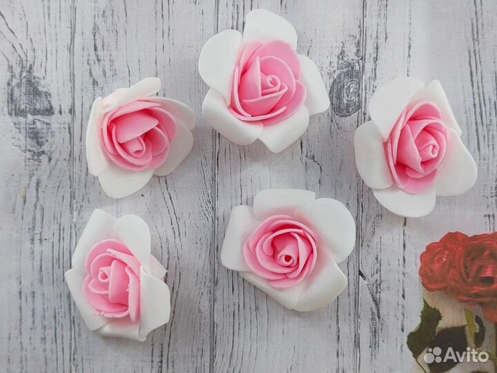 Цветы из фоамирана, головки роз 670 шт