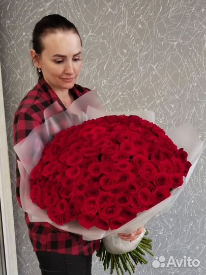Букеты из 101 розы 70 см