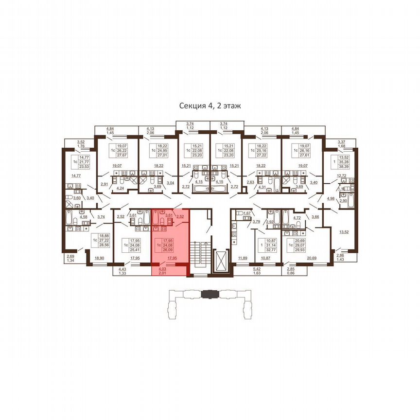 Квартира-студия, 26,1 м², 5/6 эт.