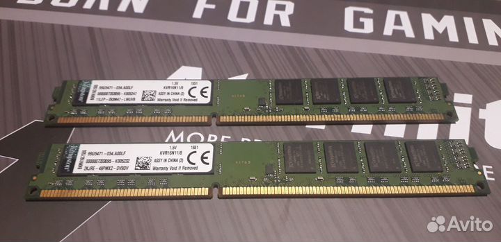 Kingston DDR3 8Гб 1600 mhz 2x8 гб (KVR16N11/8)