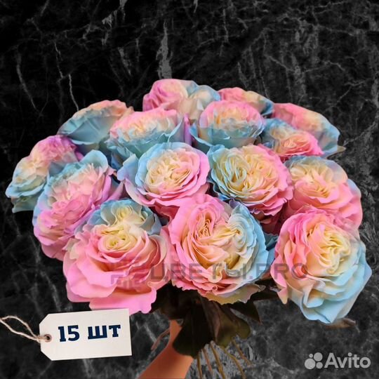 Розы 60 см маршмеллоу Эквадор 39 шт