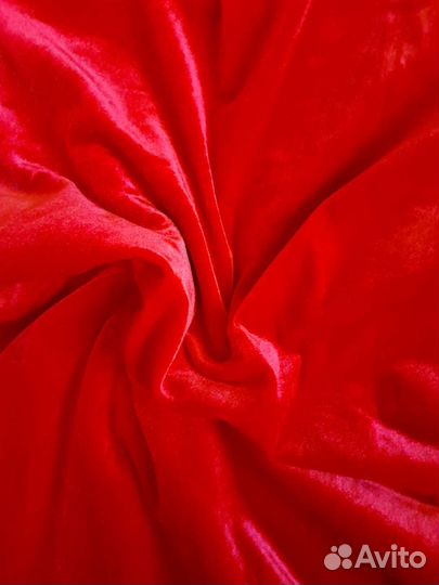 Бархат-стрейч отрезы красный и шоколадный