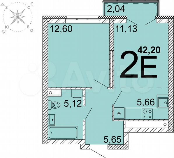 2-к. квартира, 40,7 м², 10/31 эт.