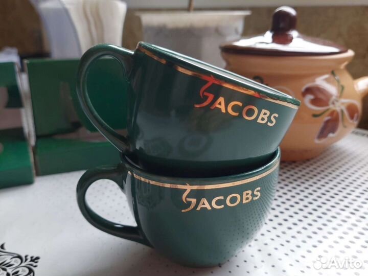 Брендированные кофейные чашки. 2 шт. Jacobs