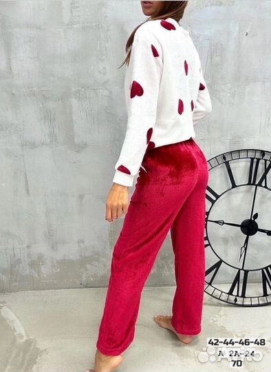 Пижама женская, тёплая Материал велсофт Размер М