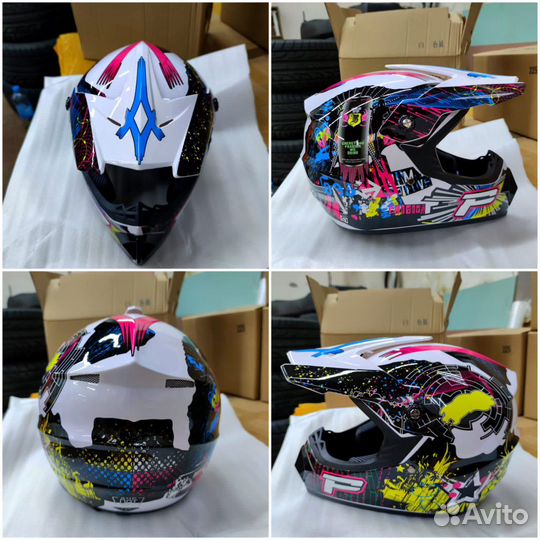 Детский шлем защитный для мотоцикла, квадроцикла