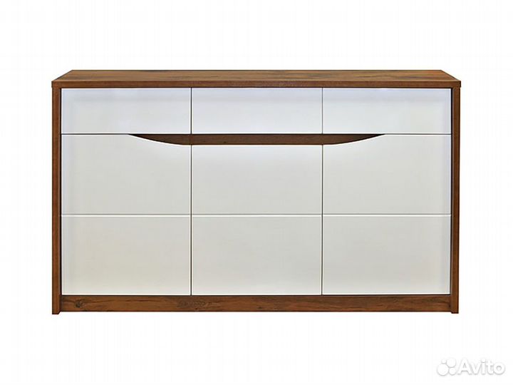 Тумба монако, Дуб Саттер + Белый глянец, без подсв