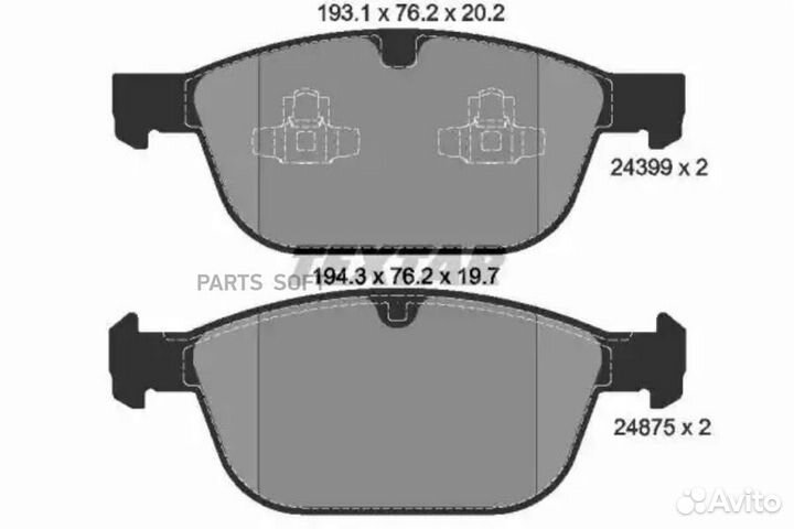 Textar 2439901 Колодки передние с противошумной пластиной Q+ volvo XC 60 10- textar 2439901