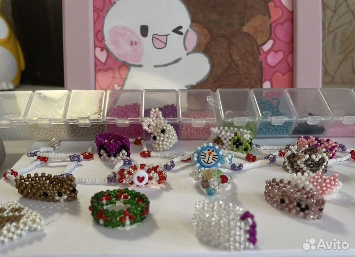 Плетение из бисера(кольца,браслеты )