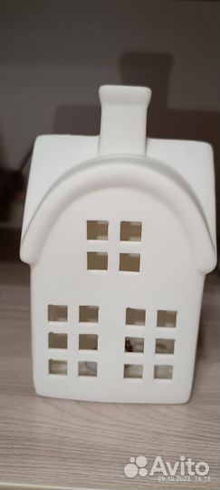 Домики светильники новогодние из фарфора