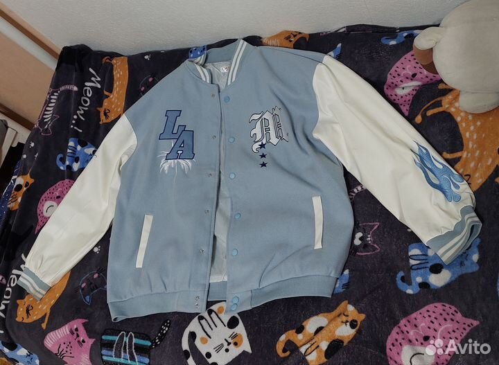 Бомбер унисекс голубой XXL