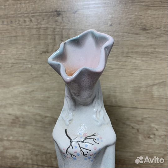 Винтажная Керамическая Ваза Девушка Весна Ретро