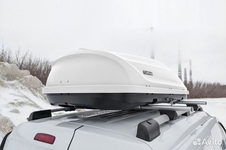 Автобокс на крышу Turino Sport белый двухсторонний