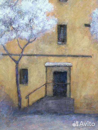 Большая картина маслом Питер, городской пейзаж