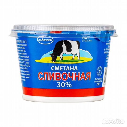 Сметана Экомилк Сливочная 200г