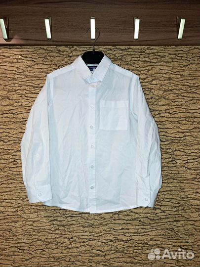 Новая детская рубашка белого цвета, 122р
