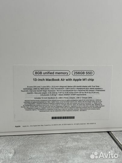 MacBook Air 13-inch 256/8 Золотой новый гарантия