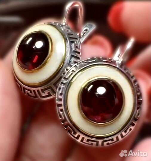 Серьги с Гранатом Альмандин