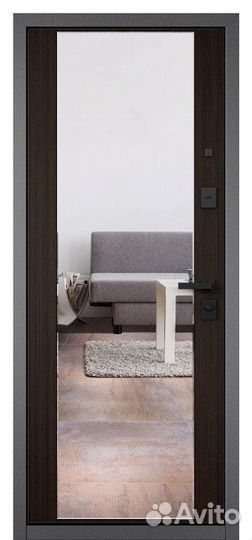 Дверь входная металлическая с зеркалом